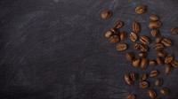 Coffee beans border, desktop wallpaper, grunge black background