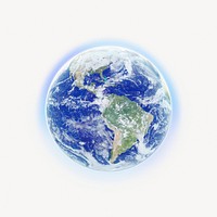 Glowing planet Earth, environment graphic psd