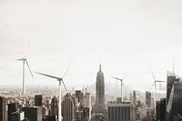 Environment background, renewable energy city psd