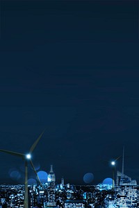 Environment blue background, renewable energy city