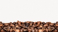 Coffee beans border, beige desktop wallpaper
