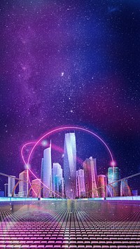 Smart city mobile wallpaper, advanced technology