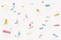 Colorful festive confetti, pastel beige background psd