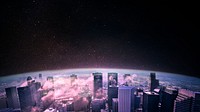 Night city computer wallpaper, cityscape & skyscrapers