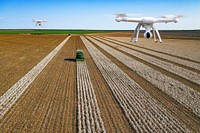 Agricultural drone, smart farming technology psd