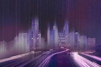 Smart city background, connection technology psd