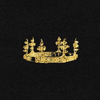 Luxurious golden crown on a black background illustration