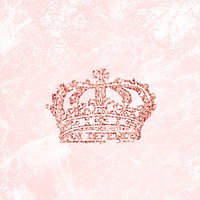 Pink baroque style crown illustration