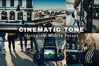 Cinematic tone Instagram mobile preset, blogger & influencer retro easy overlay add-on