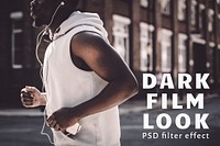 Dark film PSD filter effect, Photoshop add-on