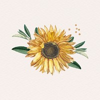 Blooming sunflower design element illustration