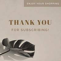 Thank you for subscribing template