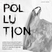 Stop plastic pollution campaign social template illustration