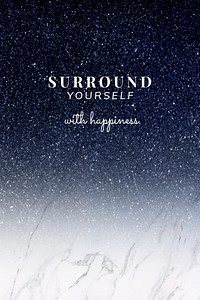 Surround yourself with happiness quote psd template
