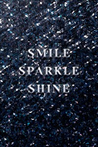 Smile, sparkle, shine motivational quote psd template