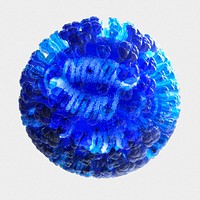 Influenza virus illustration in semi&ndash;transparent blue