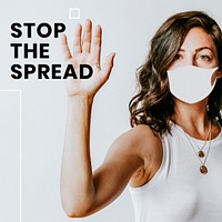 Stop the spread of coronavirus template mockup