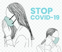Stop COVID-19 social template vector