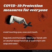 Advice on protection and prevention during COVID-19 pandemic by WHO psd mockup social ad