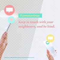 Help your neighbours during the COVID-19 pandemic psd mockup social ad