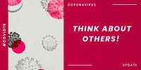 Think about others during COVID-19 social template illustration