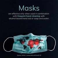 Wear a mask to protect yourself from the coronavirus awareness message template source WHO