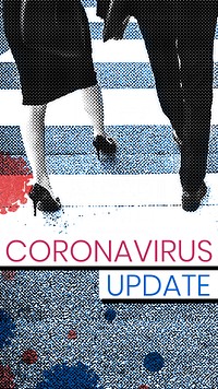 Walking people keep distance protect from COVID-19 viruses mobile wallpaper mockup