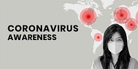 Coronavirus awareness social template mockup