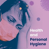 Health and personal hygiene during coronavirus pandemic banner template mockup
