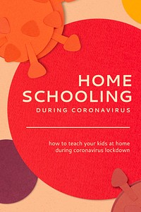 Homeschooling during coronavirus pandemic social banner template