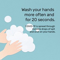 Wash your hands! This image is part our collaboration with the Behavioural Sciences team at Hill+Knowlton Strategies to reveal which Covid-19 messages resonate best with the public. Learn more about this collection here: <a href="http://rawpixel.com/coronavirus">rawpixel.com/coronavirus</a>