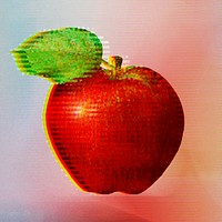 Red glitched apple illustration
