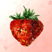 Strawberry crystallized style illustration