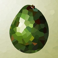 Avocado crystallized style illustration