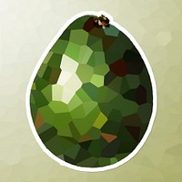 Avocado crystallized style sticker illustration