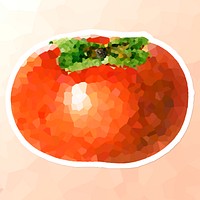 Persimmon crystallized style sticker illustration