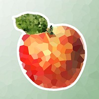 Apple crystallized style sticker illustration