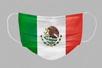 Mexican flag pattern on a face mask mockup