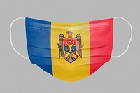 Moldovan flag pattern on a face mask mockup