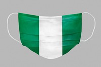 Nigerian flag pattern on a face mask mockup