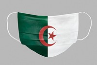 Algerian flag pattern on a face mask mockup