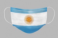 Argentinian flag pattern on a face mask mockup