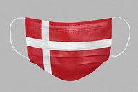Danish flag pattern on a face mask mockup