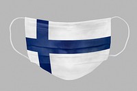 Finnish flag pattern on a face mask mockup