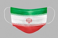 Iranian flag pattern on a face mask mockup