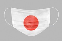 Japanese  flag pattern on a face mask mockup