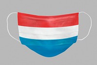 Luxembourger flag pattern on a face mask mockup