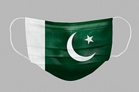 Pakistanian flag pattern on a face mask mockup