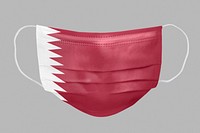 Qatari flag pattern on a face mask mockup