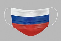 Russian flag pattern on a face mask mockup